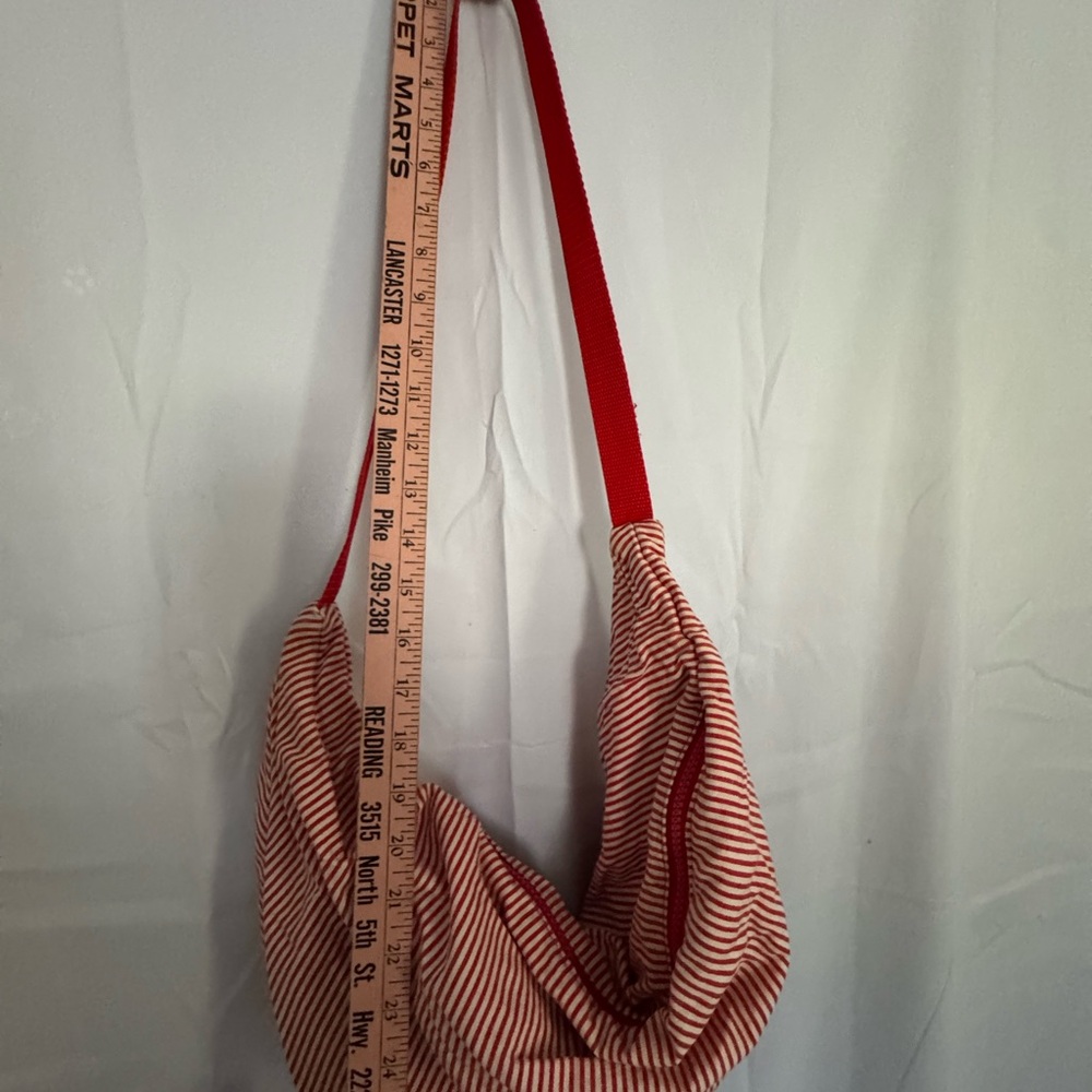 Vintage OP Ocean Pacific Red Striped Women’s Shoulder Sling Tote Bag Surfer Girl - Picture 12 of 15